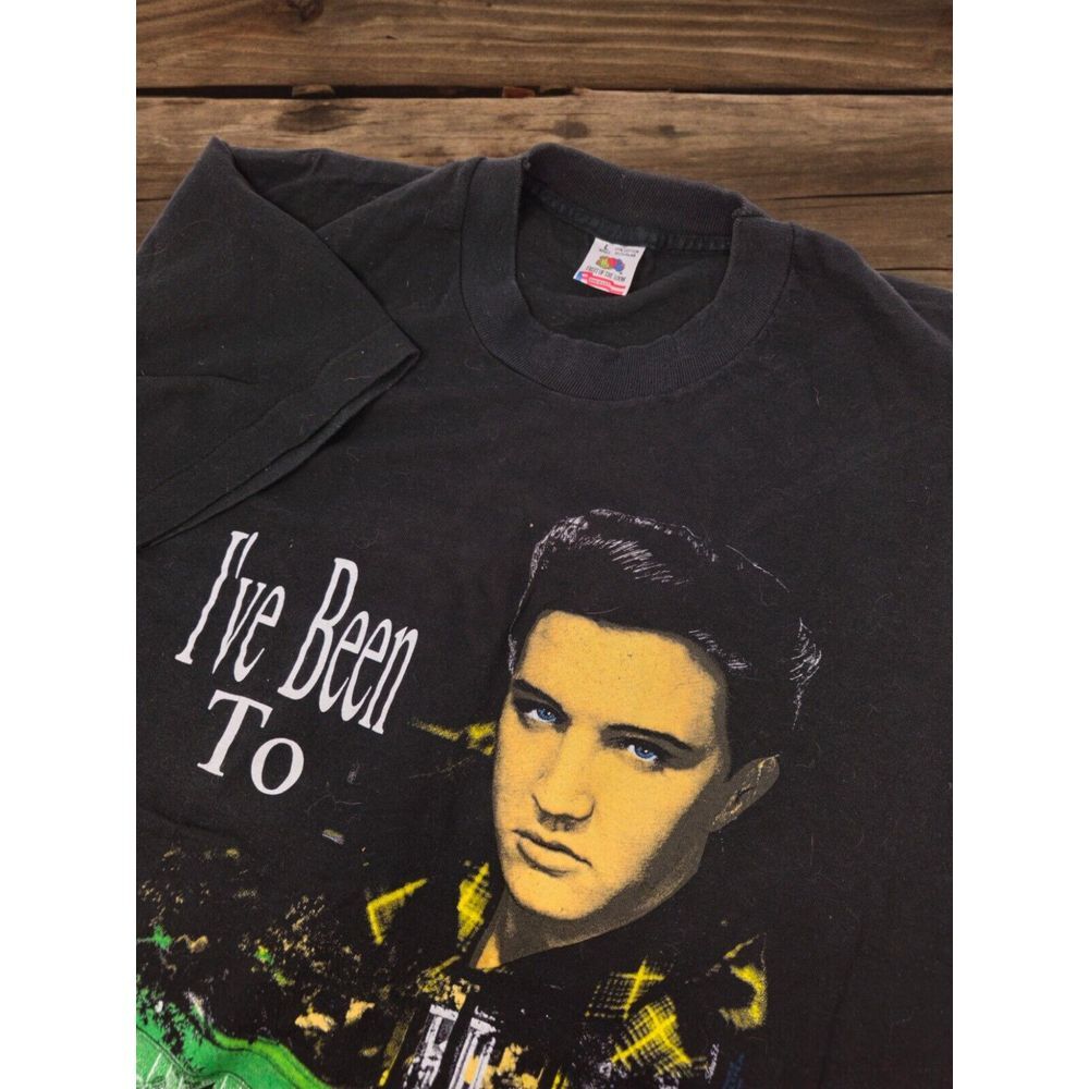 Fruit of the Loom Shirt Sz Large Elvis Presley Graceland Single Stitch Black USA